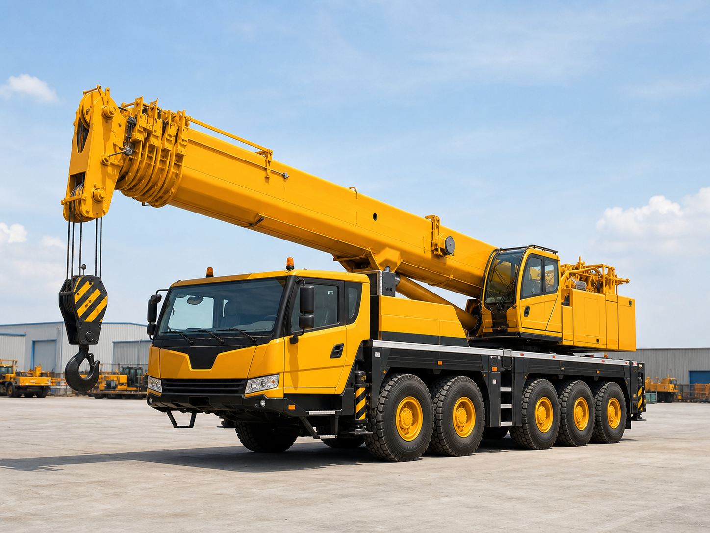 Visuel catalogue grue mobile 100T pour travaux BTP