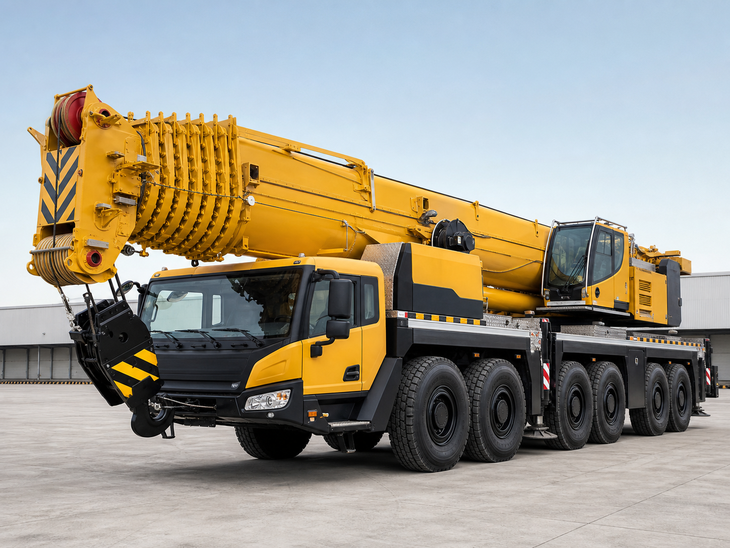 Visuel catalogue grue mobile 150T pour levage lourd au Maroc